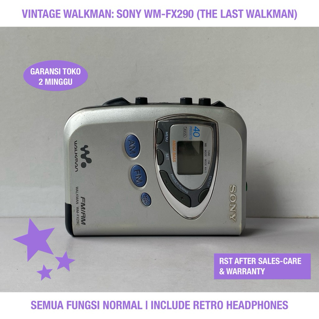 [RESTOCK] Vintage Walkman: Sony WM-FX290 (The Last Walkman)| Pemutar Kaset Pita | Stereo Cassette Pl