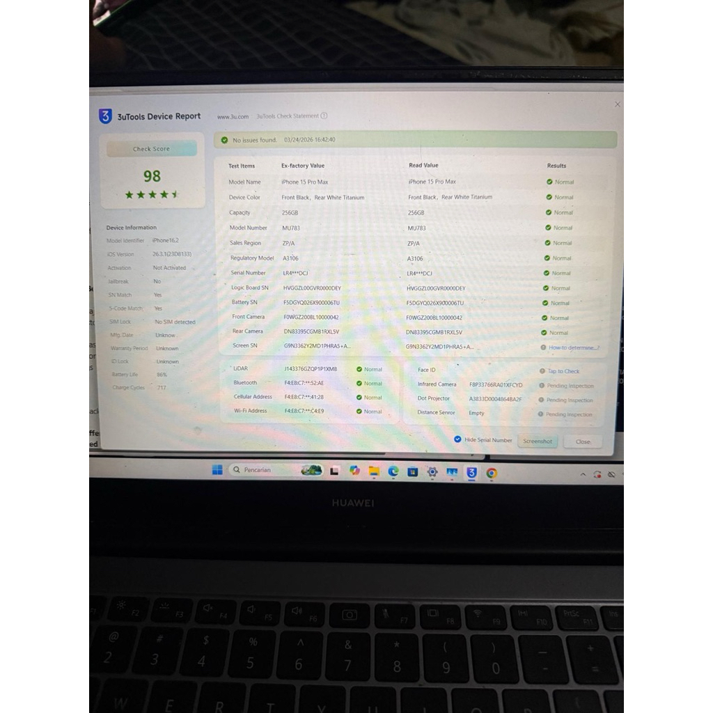 iPhone 15 Promax 256GB LOCK ICLOUD YA LOCK ICLOUD