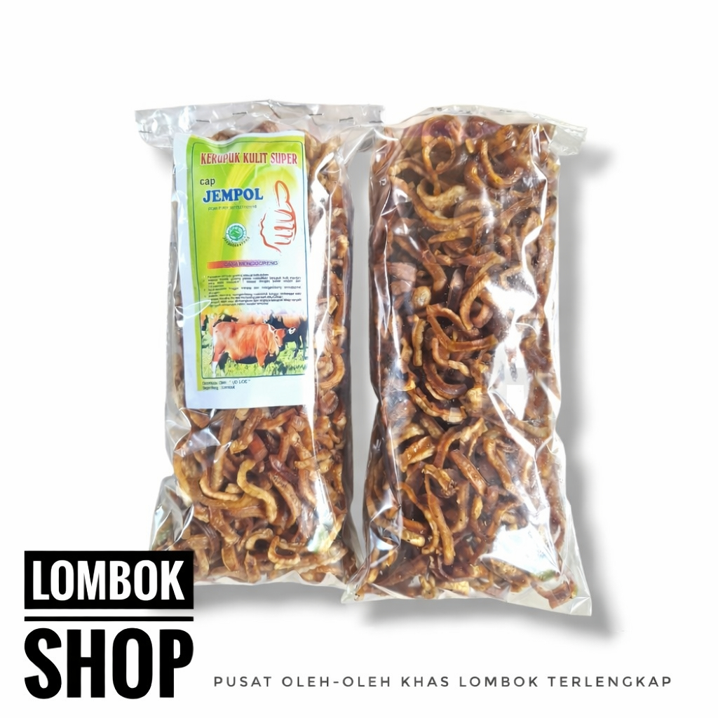 Kerupuk Krupuk Kulit Sapi Stik Mentah Super Khas Lombok Cap Jempol 500 Gram