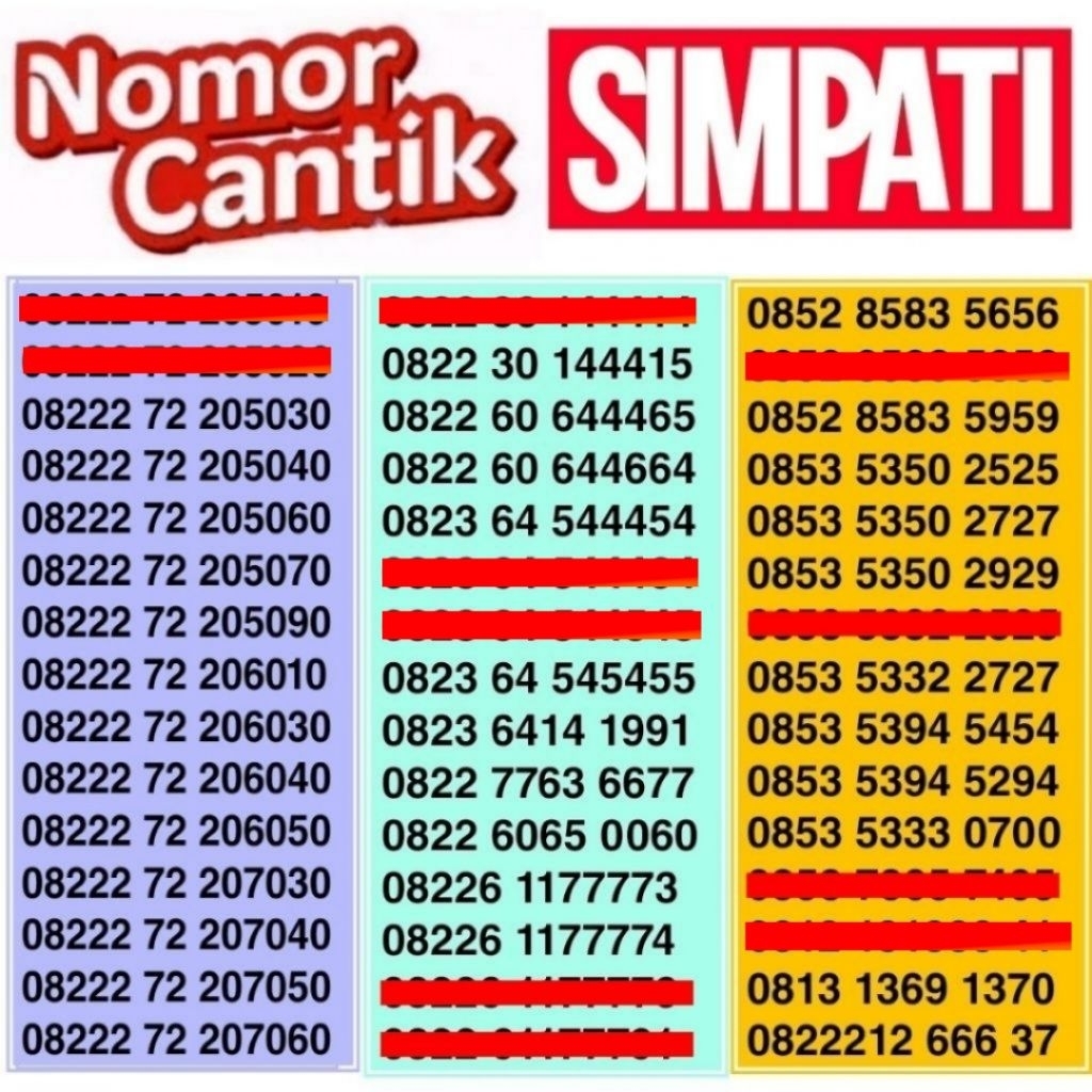 Nomor Cantik Telkomsel Kartu Perdana Nomer Hp Murah No Cantik SIMPATI MURAH