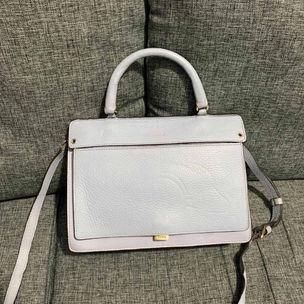 Preloved Tas Furla Like Top Handle Soft Blue Authentic Original