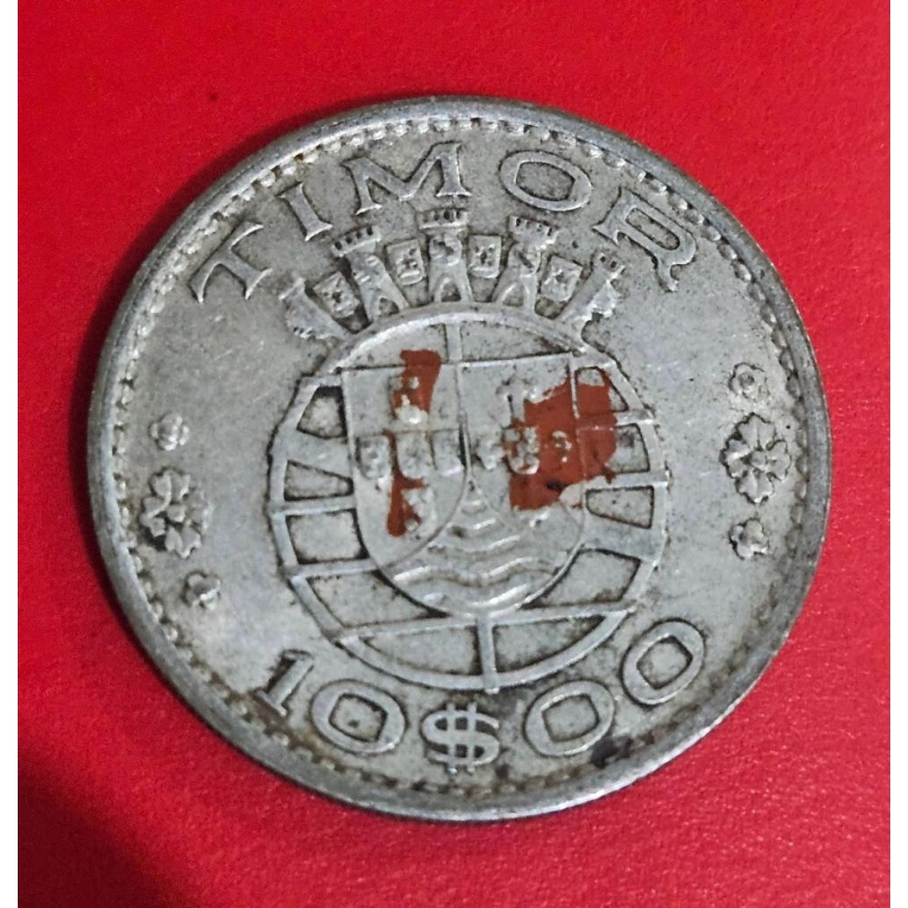 Koin Perak 10 Escudos 1964 Timor