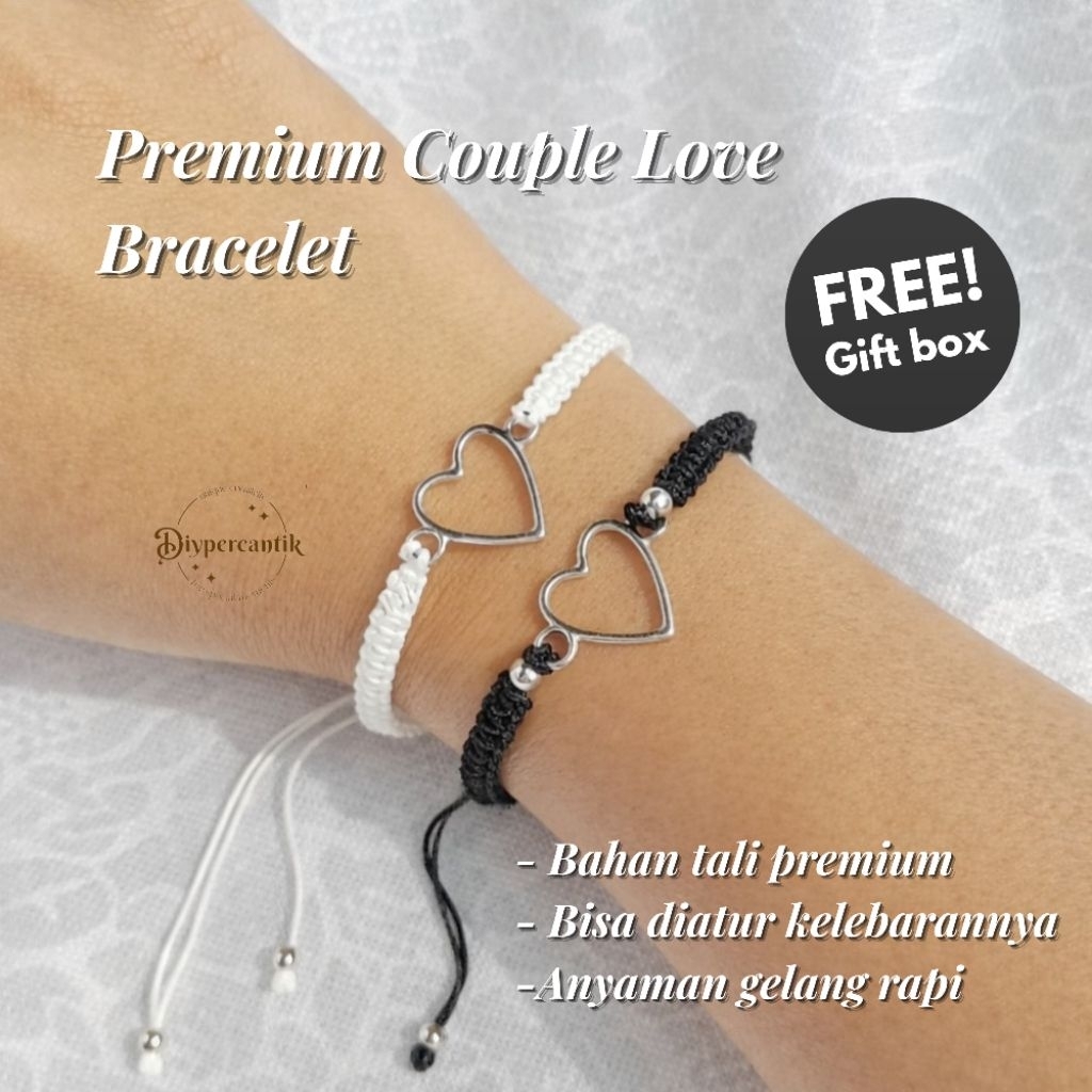 FREE BOX gelang couple / gelang love / gelang bestie / gelang couple anyam / gelang premium / gelang