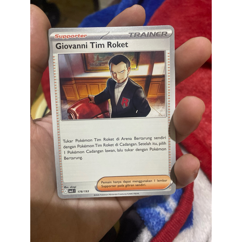 Kartu Pokemon Supporter Giovanni Tim Roket Trainer MA3 178/193