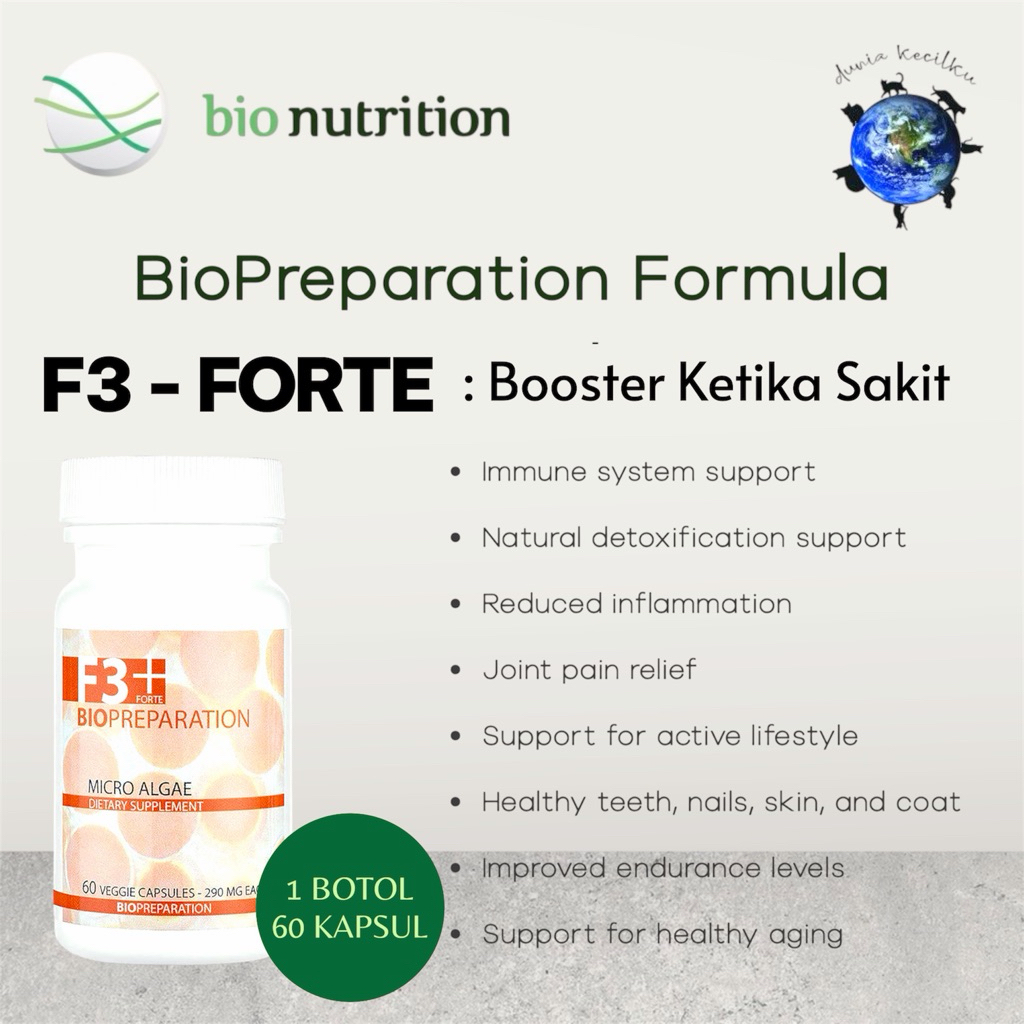 Bio Prep F3+ Forte Advanced Vitamin Kucing Anjing Booster Ketika Sakit / Recovery / Immune Support (