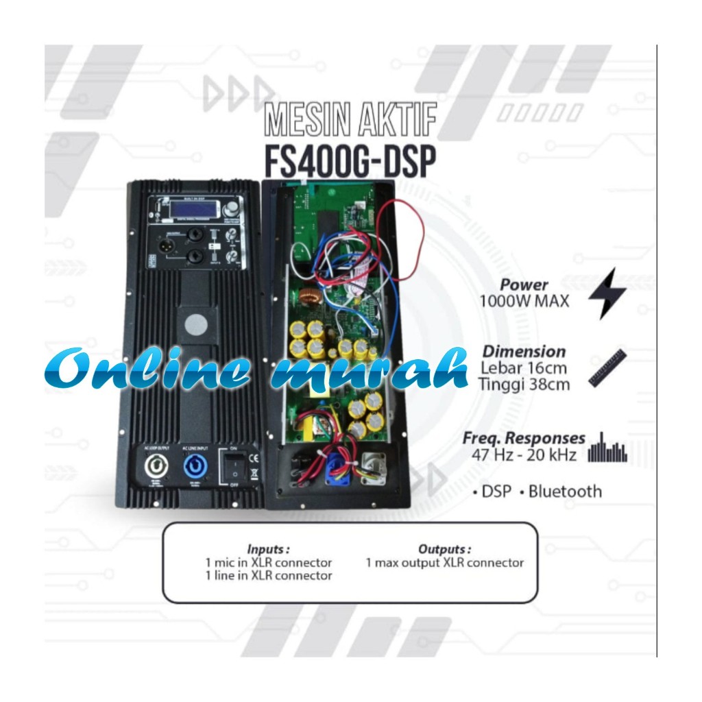 Mesin Speaker Aktif / Power Kit Aktif 1000 Watt Original FS400G-DSP