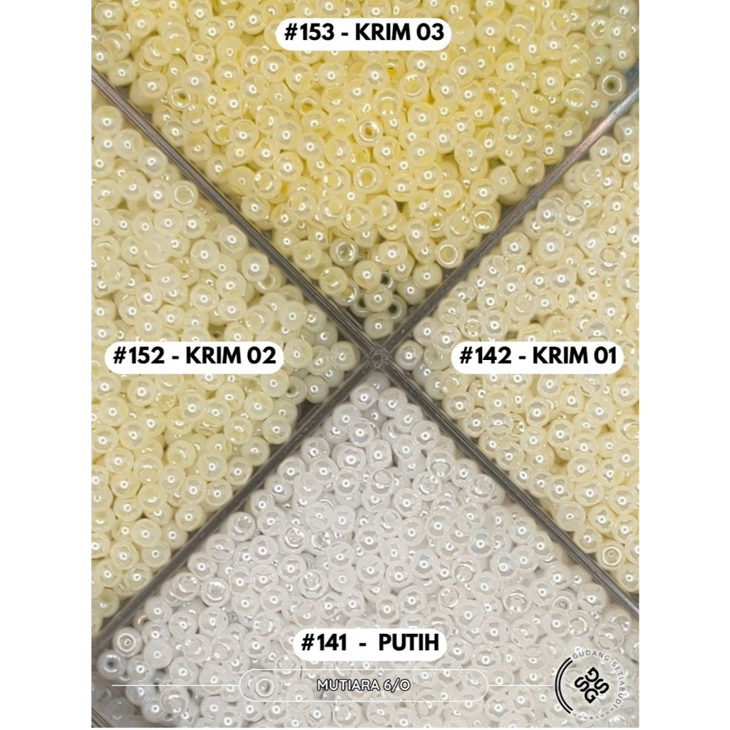 GS Ecer - Mutiara Putih - Krim 6/o - 4mm - Premium / 10 Gram