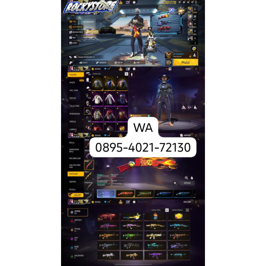 jual murah aja Akun free fire sultan