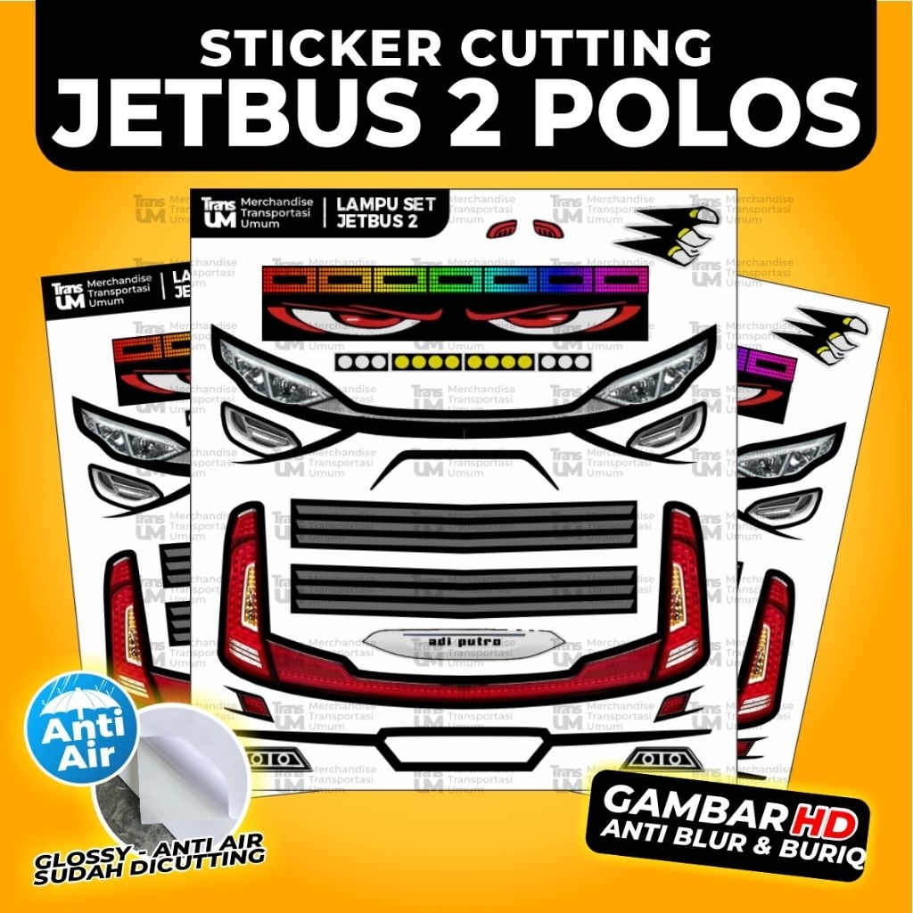 sticker lampu cutting miniatur rkc toys jetbus 2