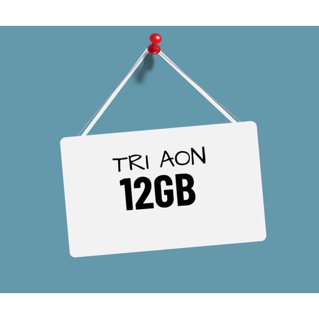 voucher paket data tri aon 12gb / kuota internet tri