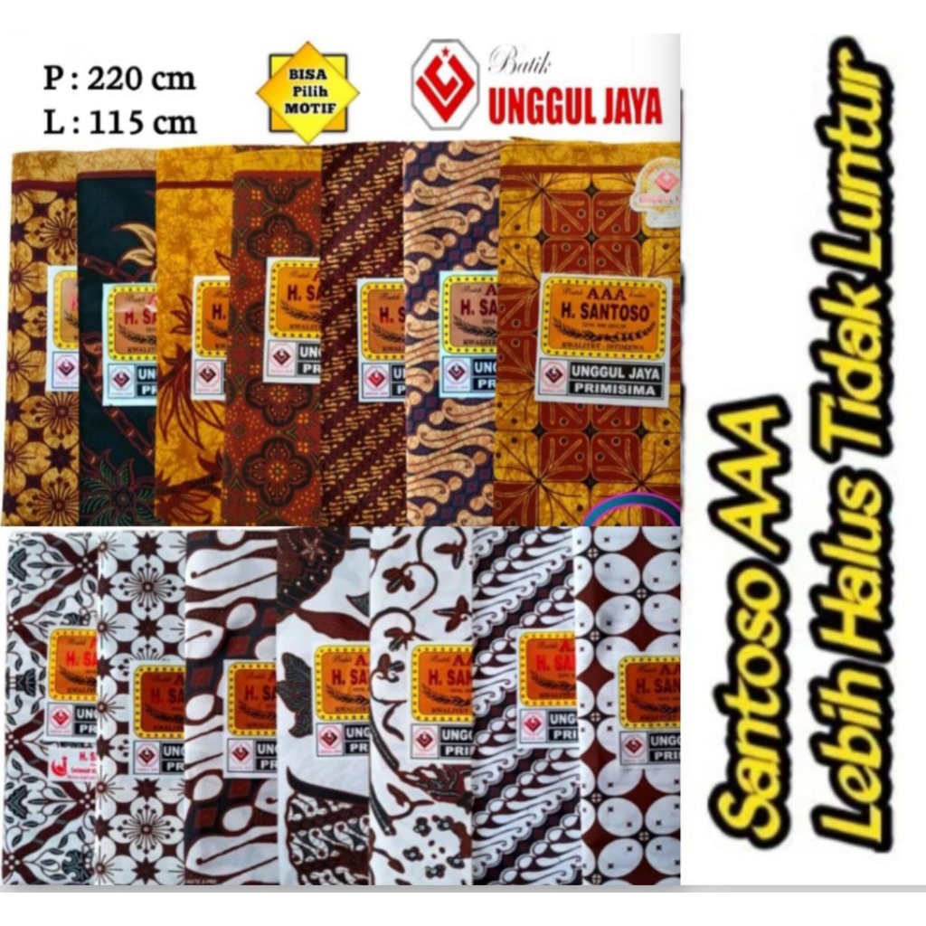 Kain Jarik Panjang Batik Pekalongan H. Santoso AAA Sogan Gading Mas