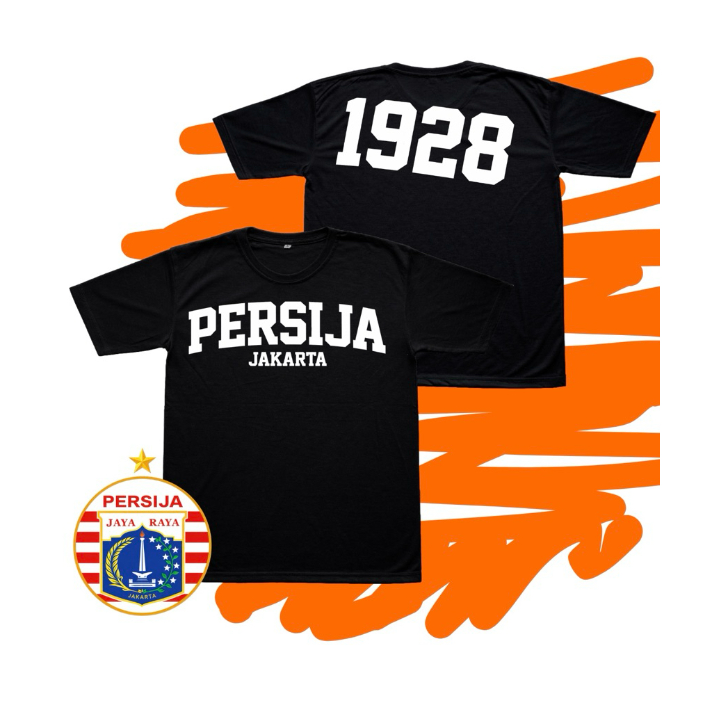 Kaos Persija Jakarta / T-Shirt Supporter Bola Pria Wanita – Baju Persija Hitam Casual Kekinian