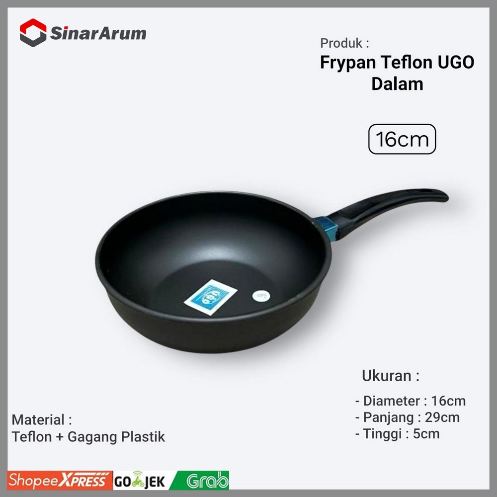 Teflon Frypan / Teflon Wajan Penggorengan Dalam UGO 16"