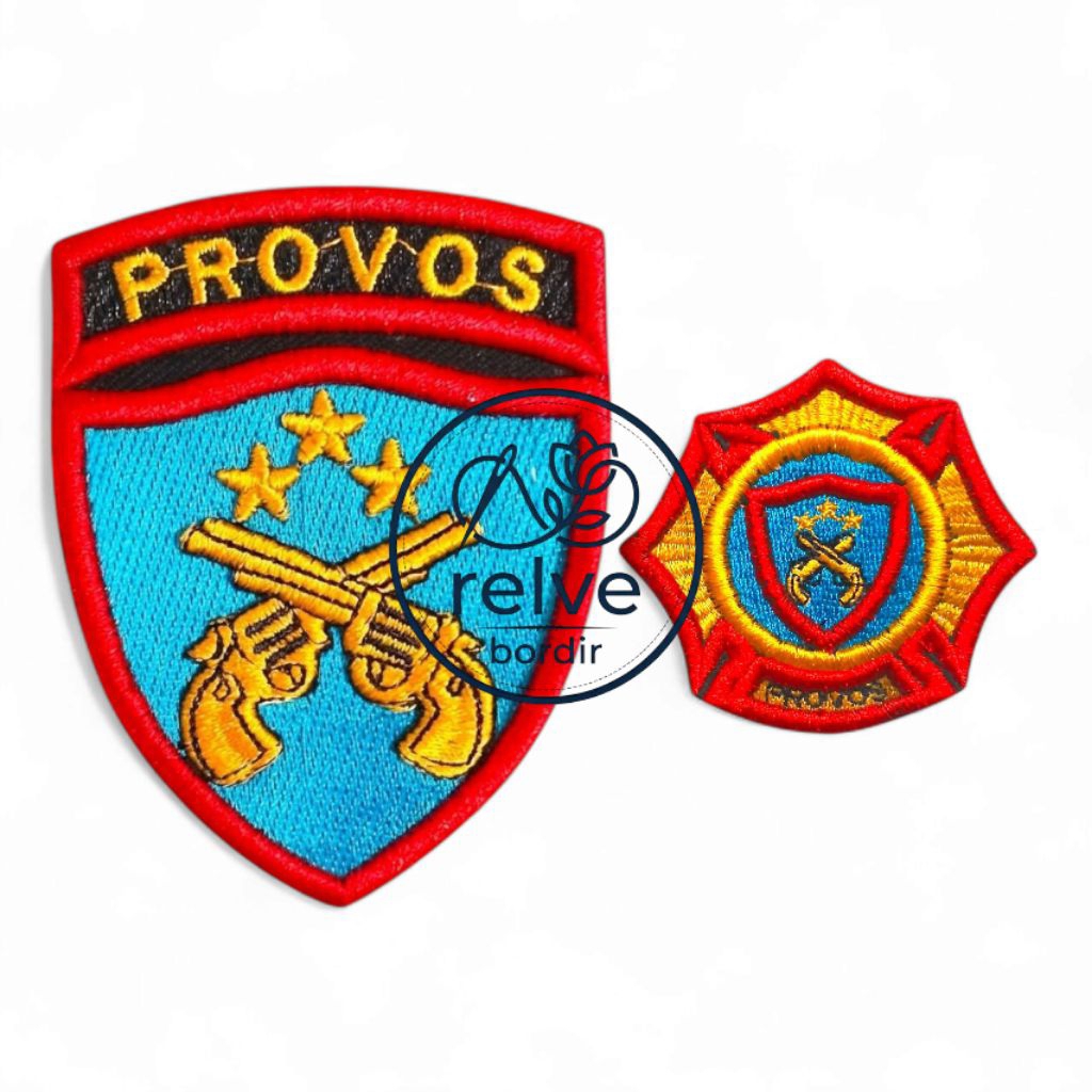 Bet Bordir Provos & Roda Provos Polri Timbul Premium - Atribut Logo Provos Polisi Bordir 3D