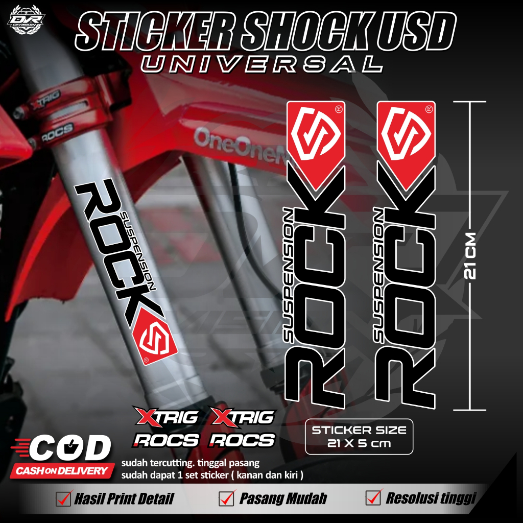 Sticker stiker Shock USD Rock Suspension-HT Suspension-WP Suspension