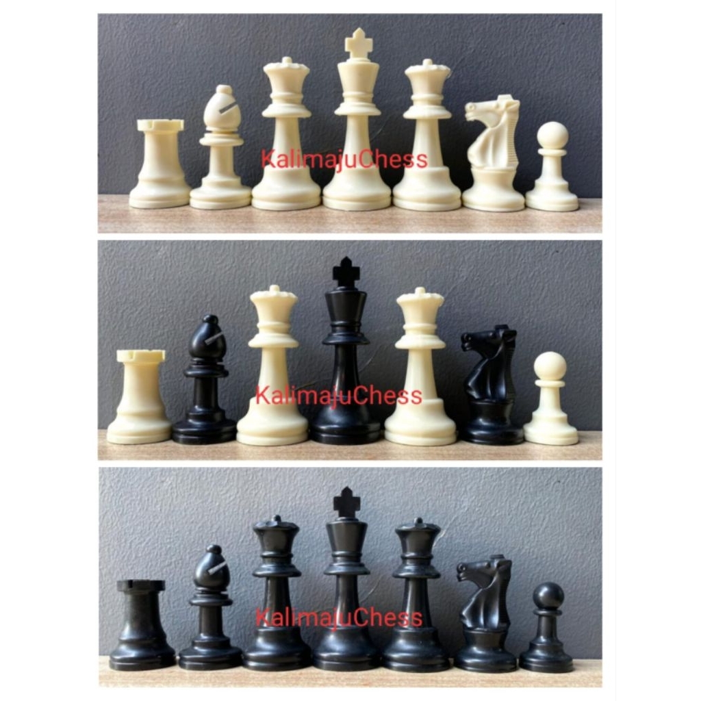 Bidak catur plastik premium impor ukuran standar turnamen