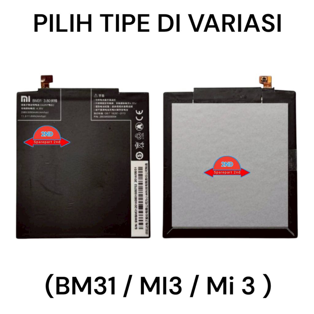 Baterai Xiaomi BM3L BM3M BM31 BM34 MI9 MI9SE MI3 MI NOTE PRO Copotan Normal