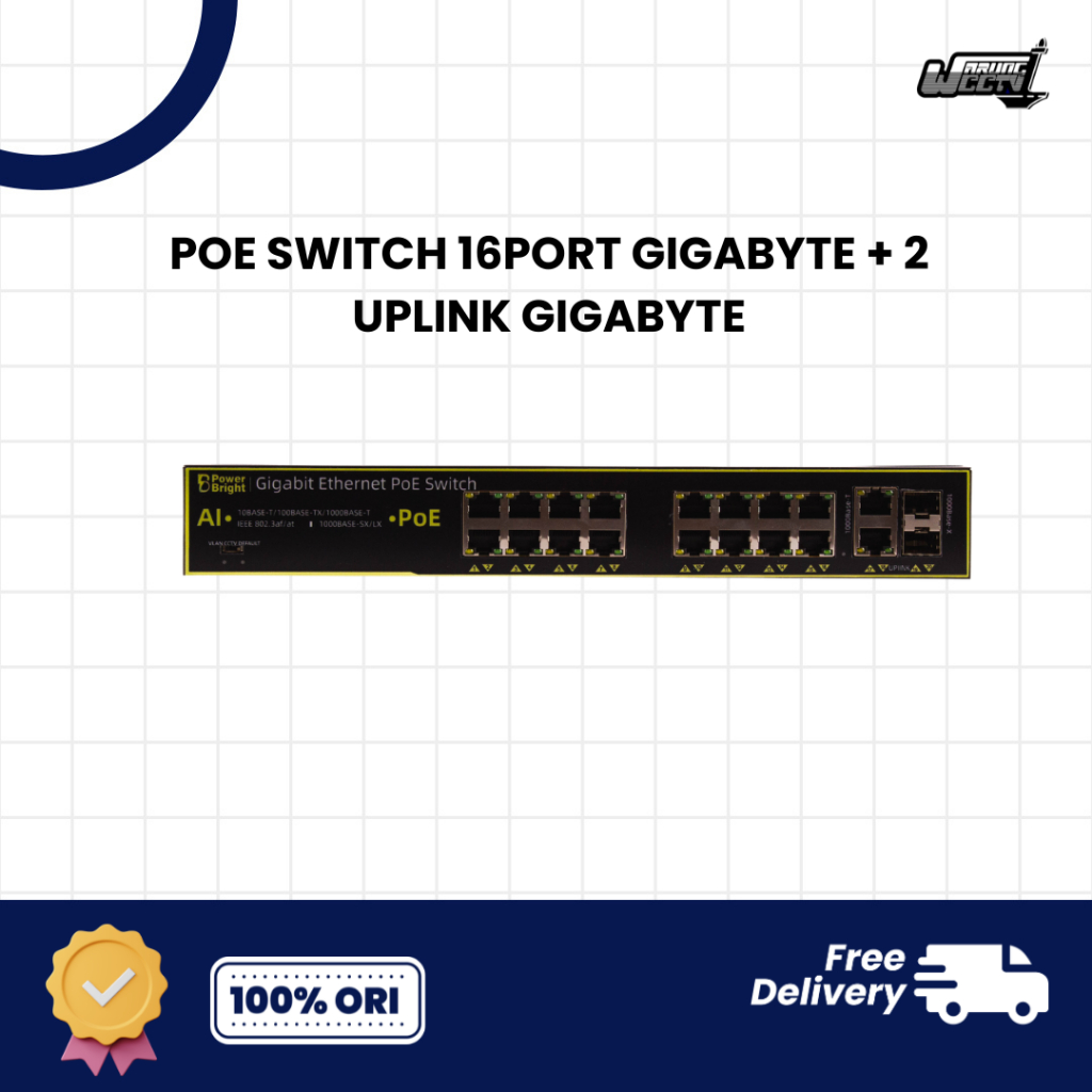 POE SWITCH 16PORT GIGABYTE + 2 UPLINK GIGABYTE | poe gigabite