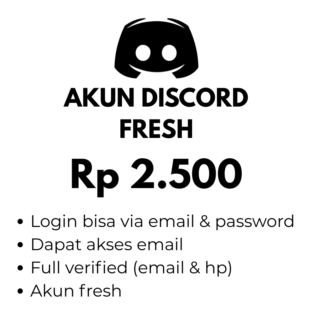 AKUN DISCORD FRESH FULL AKSES MURAH