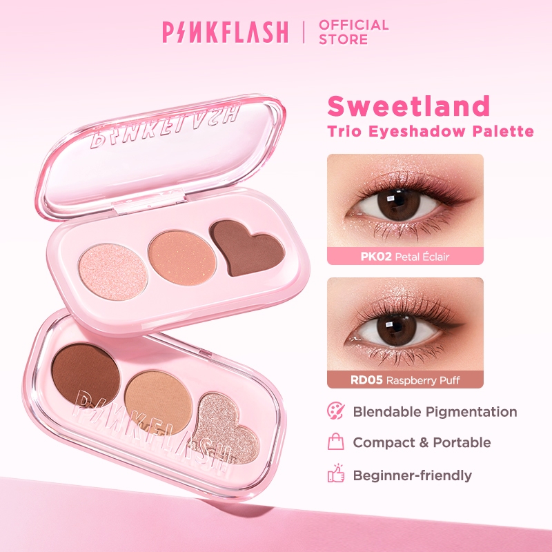 Pinkflash 3-colors Pocket Essentials Eyeshadow Palette High Pigmented Blendable Smooth Delicate Powd