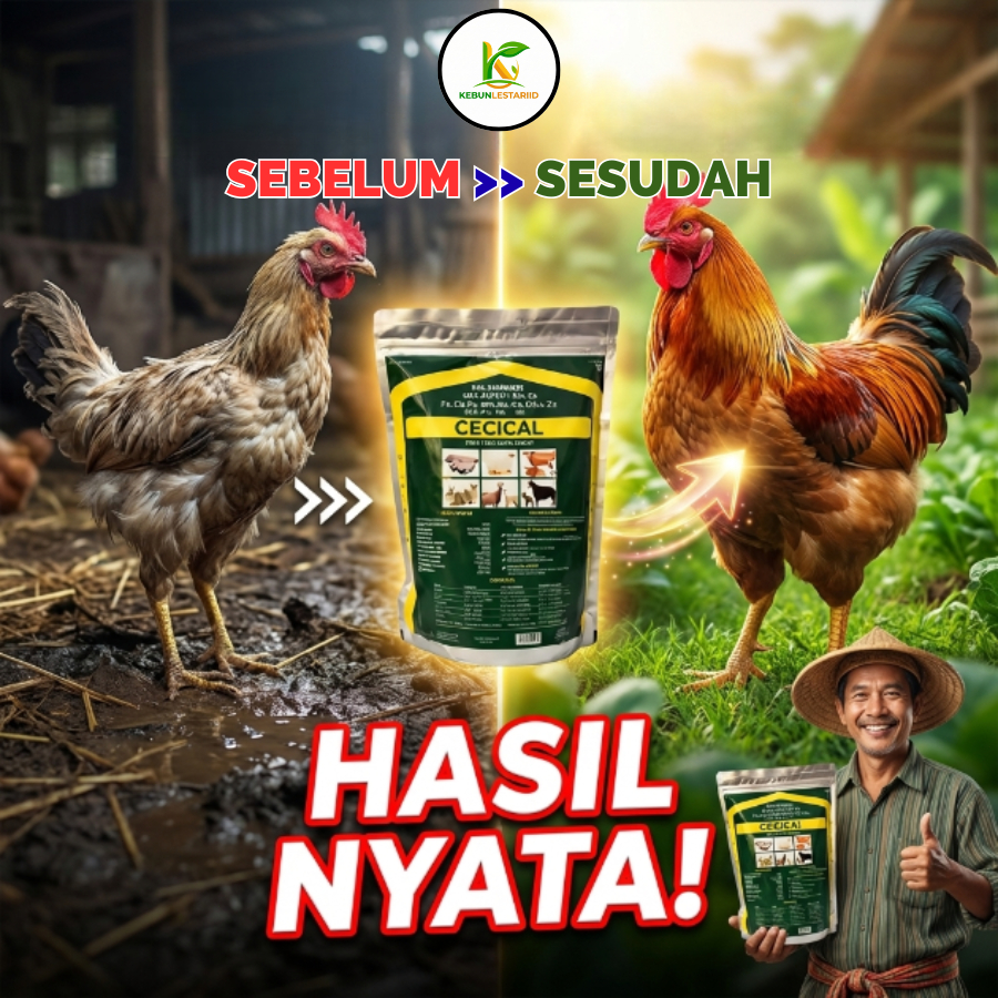 CECICAL 1KG Suplemen Kalsium Ayam Bangkok – Vitamin Ayam Aduan Dewasa, Booster Tulang Kuat & Penamba