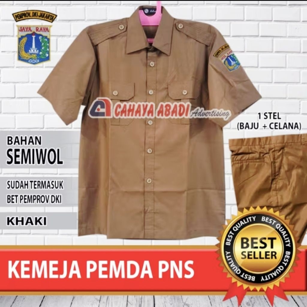 Seragam PEMDA KHAKI PNS DKI PRIA Baju PEMDA KHAKI PNS DKI PRIA 9D7E56