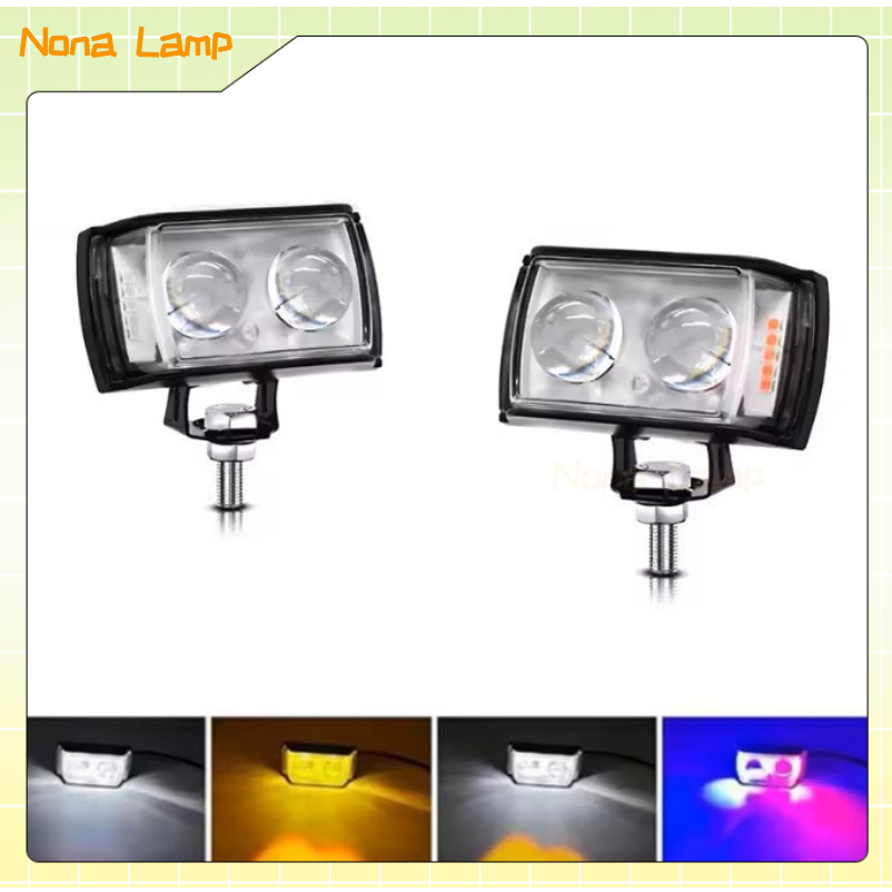 Tembak Lampu Mobil Persegi Panjang 2 mata Lampu LED