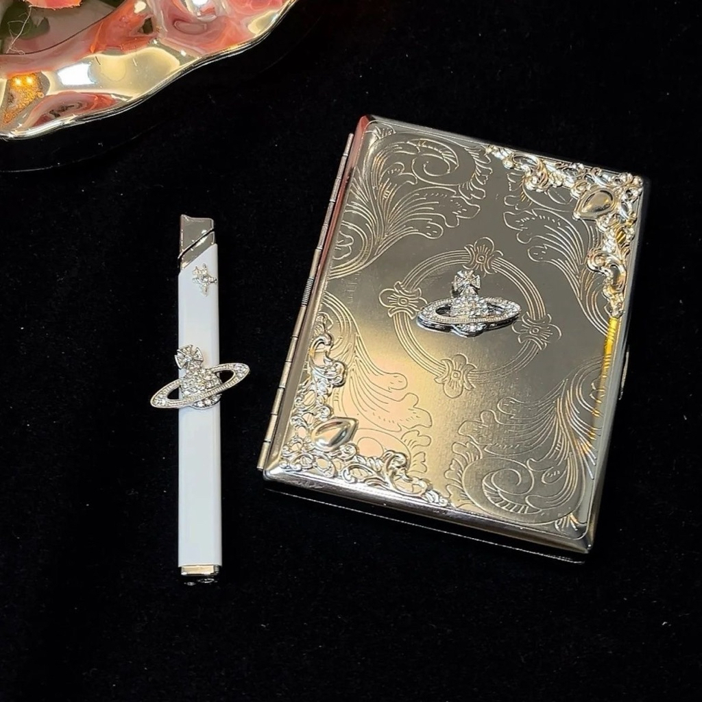 Vivienne westwood planet charm cigarettes jewelry box and matches korek api