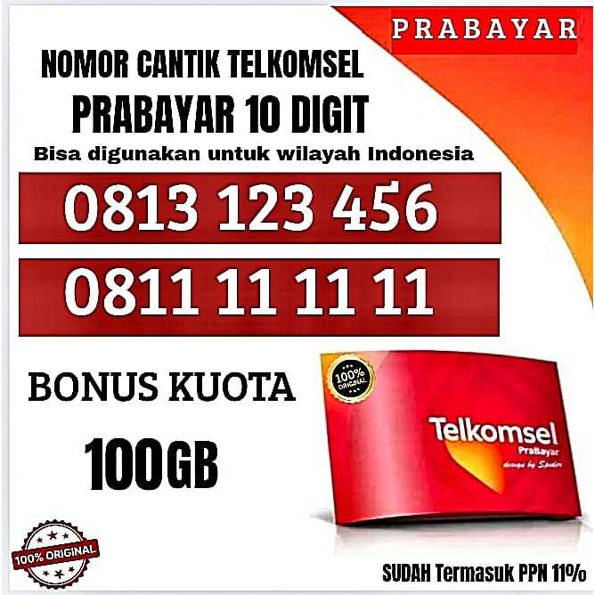 NOMOR CANTIK TELKOMSEL BISA DIGUNAKAN DIWILAYAH INDONESIA BONUS KUOTA 100GB