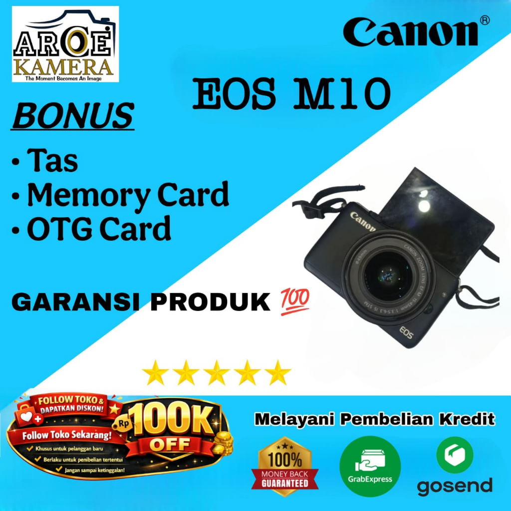 Kamera Mirrorless Canon Eos M10 GOOD VIDEO ORIGINAL 100% BERGARANSI