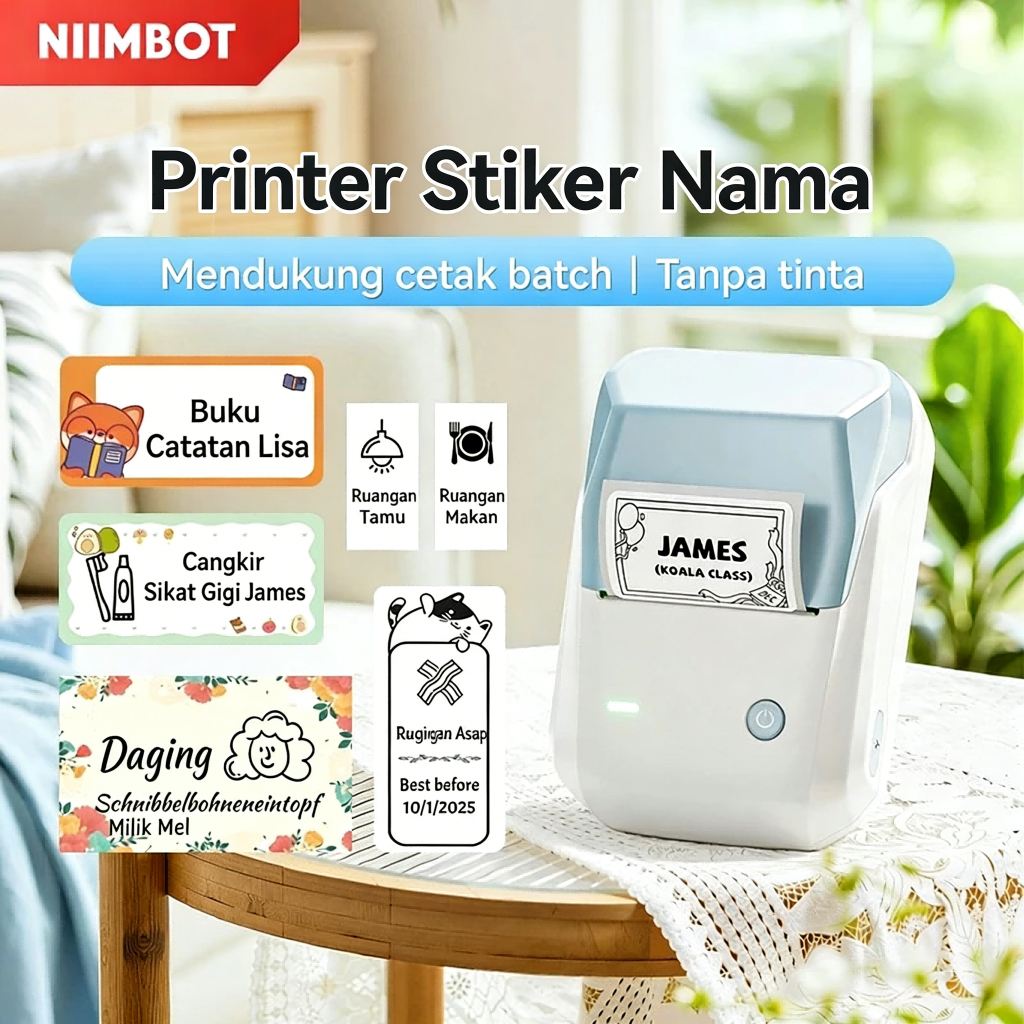 Printer Label Portable Mesin Cetak Stiker Nama untuk Dapur dan Organizer Rumah
