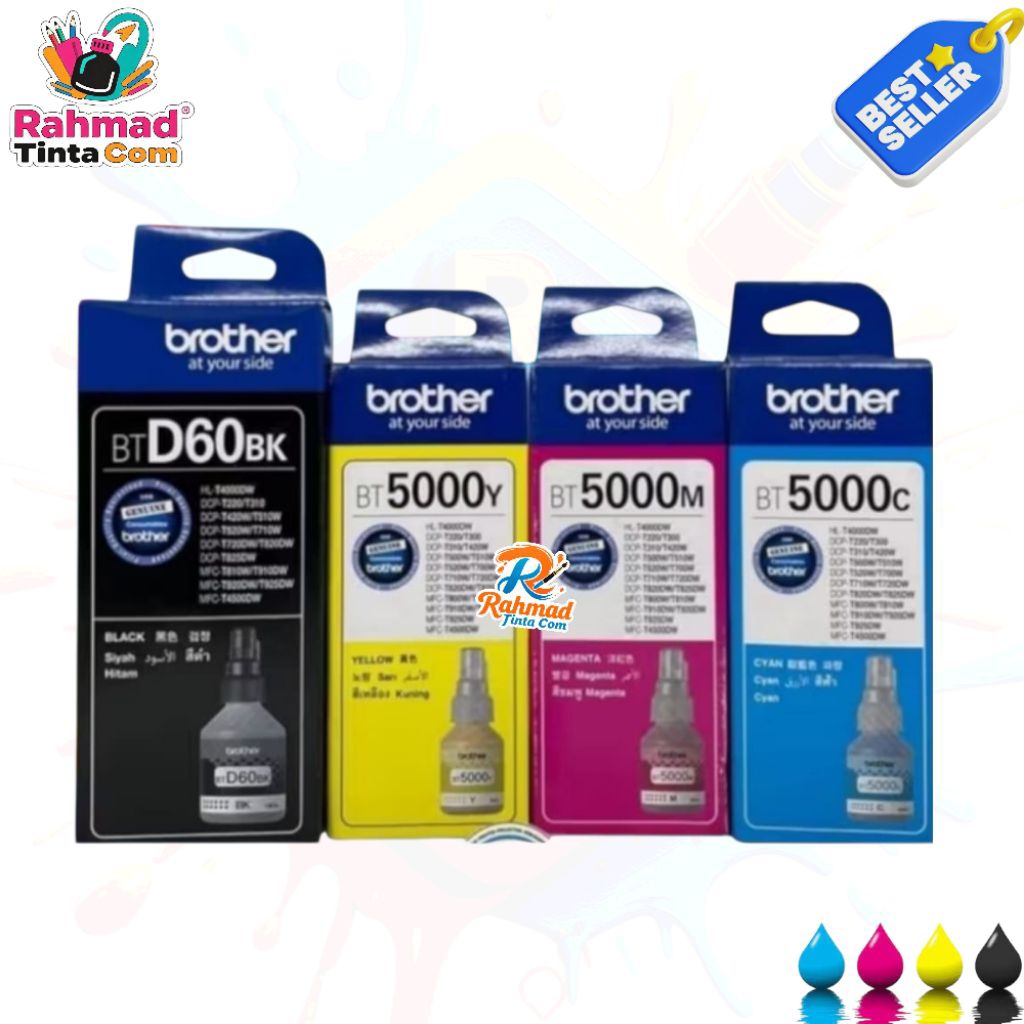 1 SET TINTA PRINTER BROTHER BTD60BK/BT5000 FOR PRINTER T310 T510W T710W