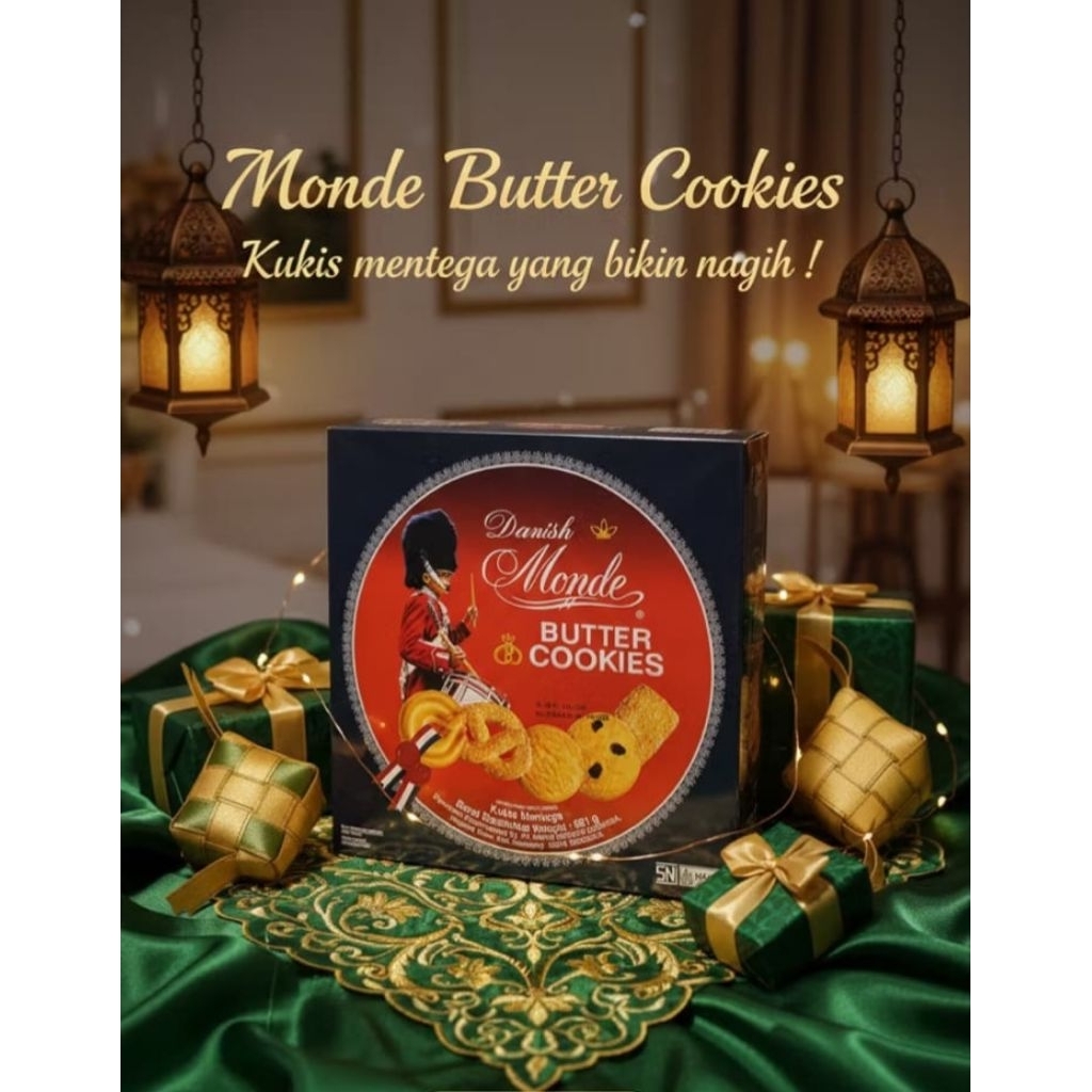 biskuit butter cookies 908gr monde kaleng besar