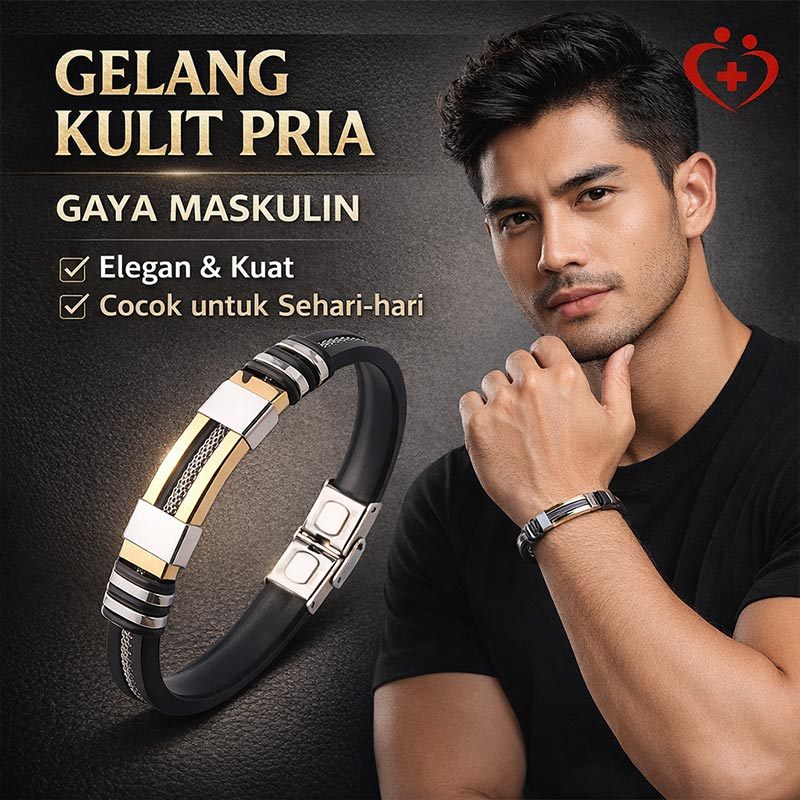 OOUWA Gelang Kesehatan / Gelang Kesehatan Pria / Gelang Magnetik / Gelang Pria / Gelang Pria Keren /