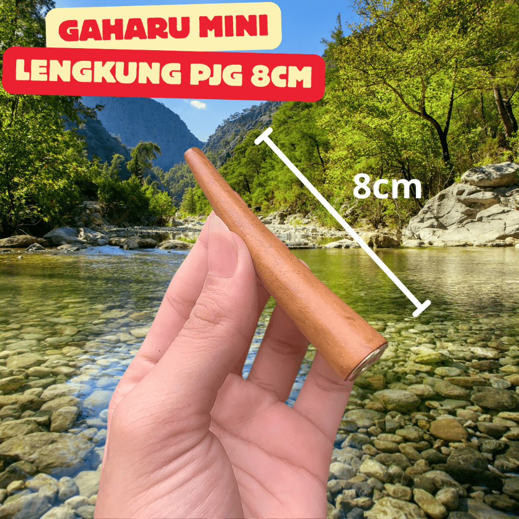 ONCE PIPA ROKOK KAYU GAHARU ASLI MINI MODEL LENGKUNG PANJANG 8CM