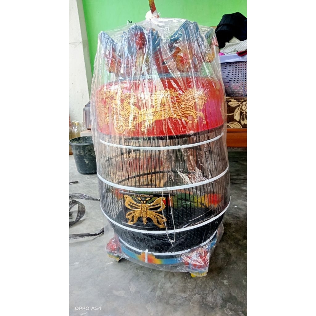 kandang burung perkutut fiber mahkota kereta kuda model jambu