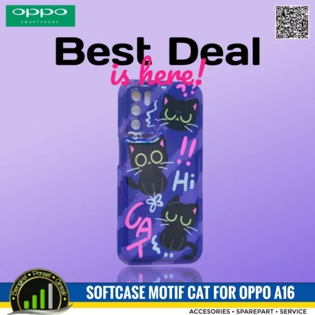Softcase Motif Cat for Oppo A16 A16s