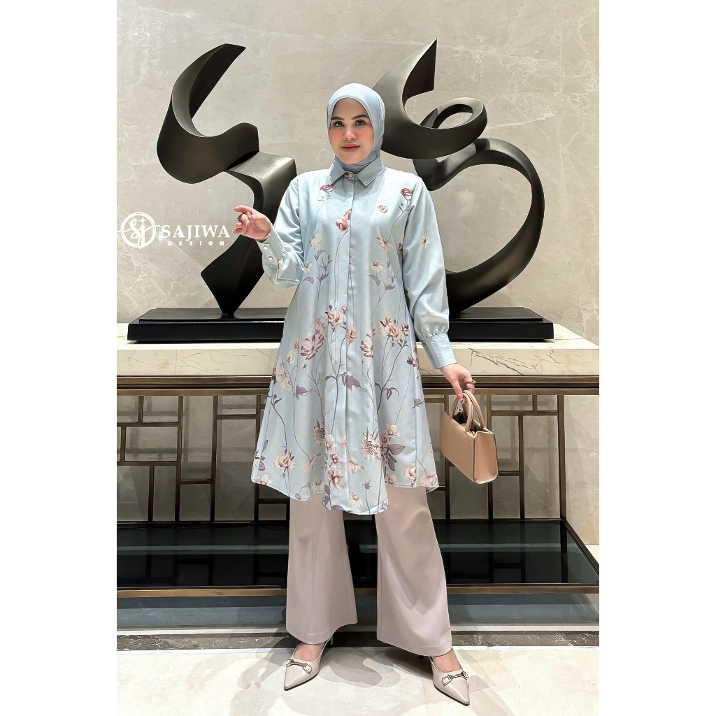 Sajiwa tunik katun silk motif printing premium motif terbaru Sajiwa Design