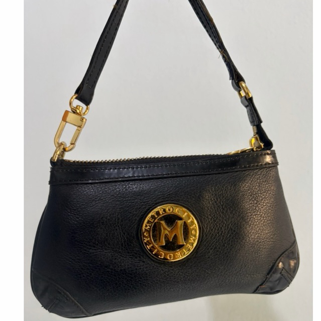Metrocity Mini Hand Bag Clutch Wrislet Black