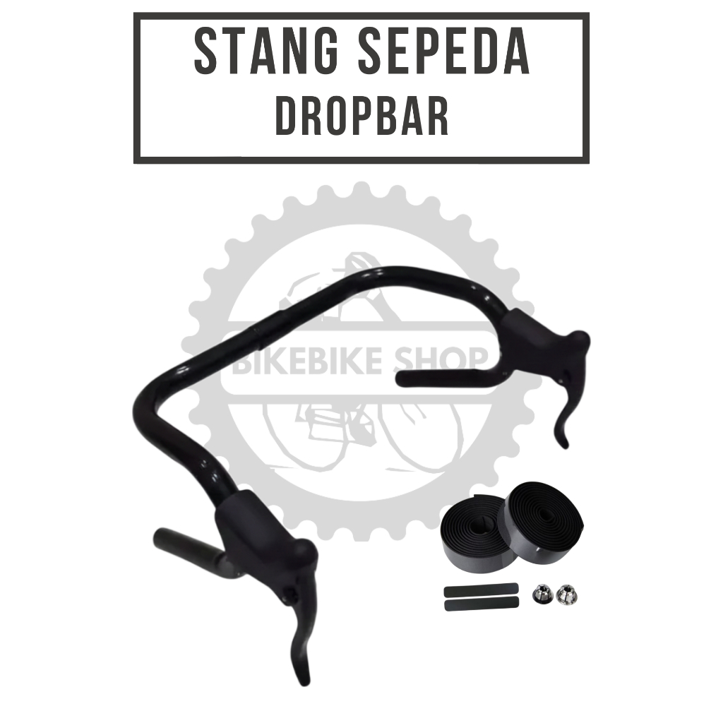 PAKET DROPBAR STANG SEPEDA BALAP STANDAR 25,4MM FULLSET HANDLE REM SETANG FIXI BALAP ROADBIKE