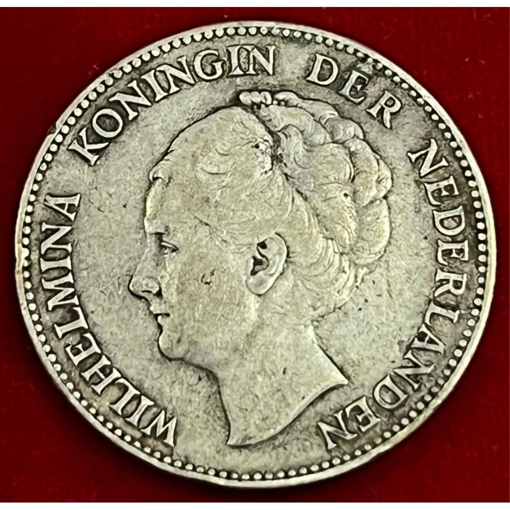 Koin Perak 1 Gulden 1931 Wilhelmina