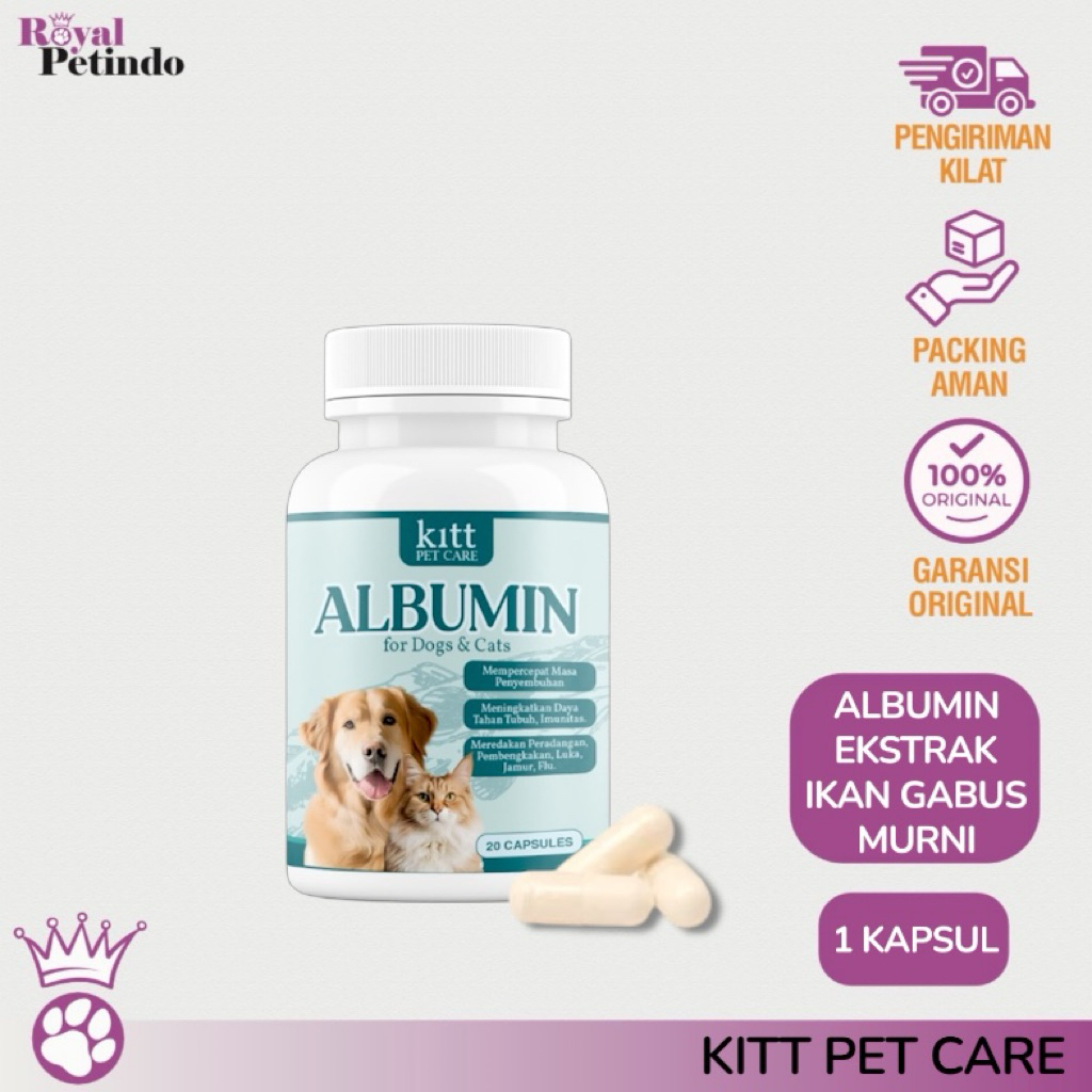 Kitt Pet Care Albumin for Cat & Dog Ekstrak Ikan Gabus Vitamin Imunitas / Mempercepat Penyembuhan Ku
