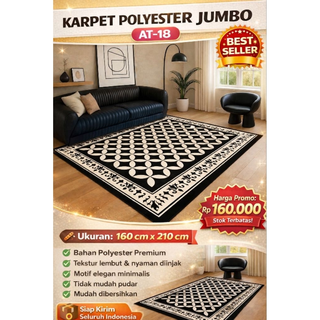 KARPET POLYESTER JUMBO ANTI SLIP