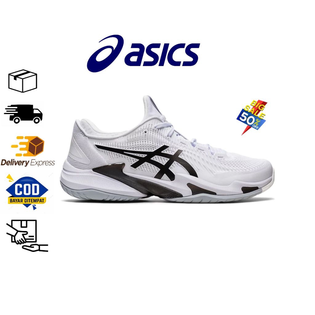 Sepatu Tenis Padel Asics Novak White Black Men’s