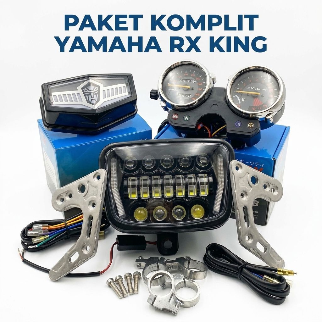Paket Lampu Depan RX King Oval Headlamp Spidometer Stoplamp LED Original Yamaha Lengkap