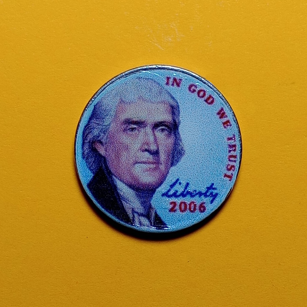KOIN BERWARNA  5 Cent USA 2006 - Thomas Jefferson ( dua sisi )