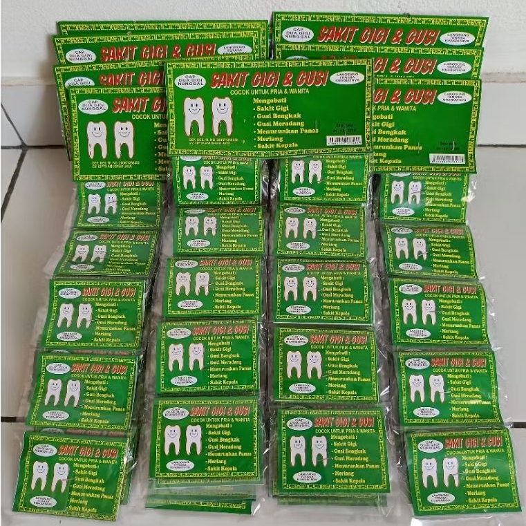 Obat Sakit Gigi Cap Dua Gigi Manunggal - Satu Sachet 3 Pil