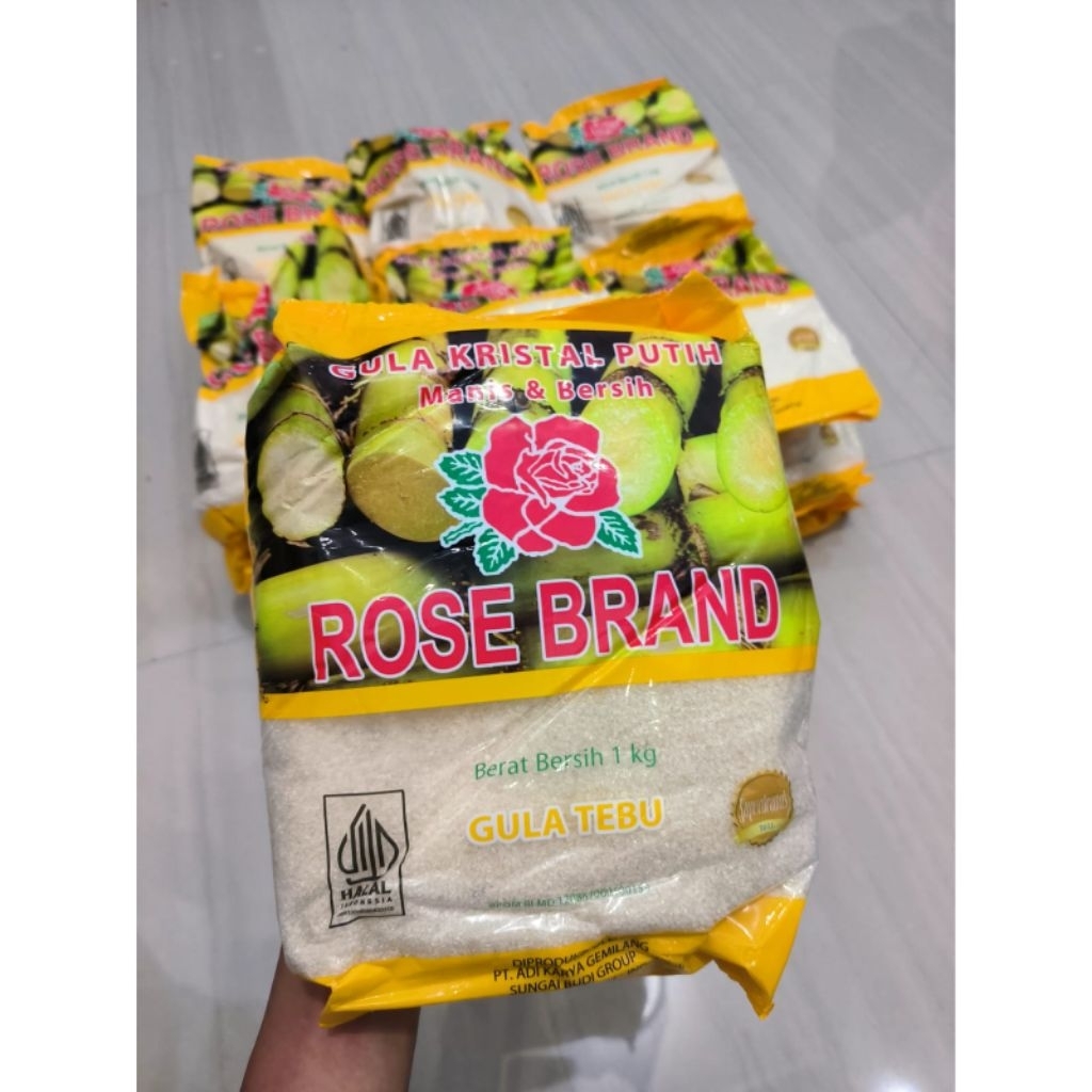 10 Pcs 20 Pcs Gula Rose Brand 1 kg | Gula Tebu Asli Kemasan Kuning Premium | Gula Pasir Alami | Gros