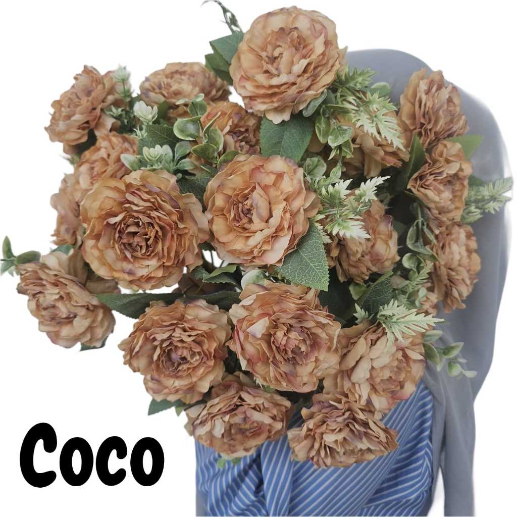 Bunga Bouqet Mawar Hybrid  K5 Artificial Bunga hias plastik dekorasi hiasan pesta pernikahan backdro