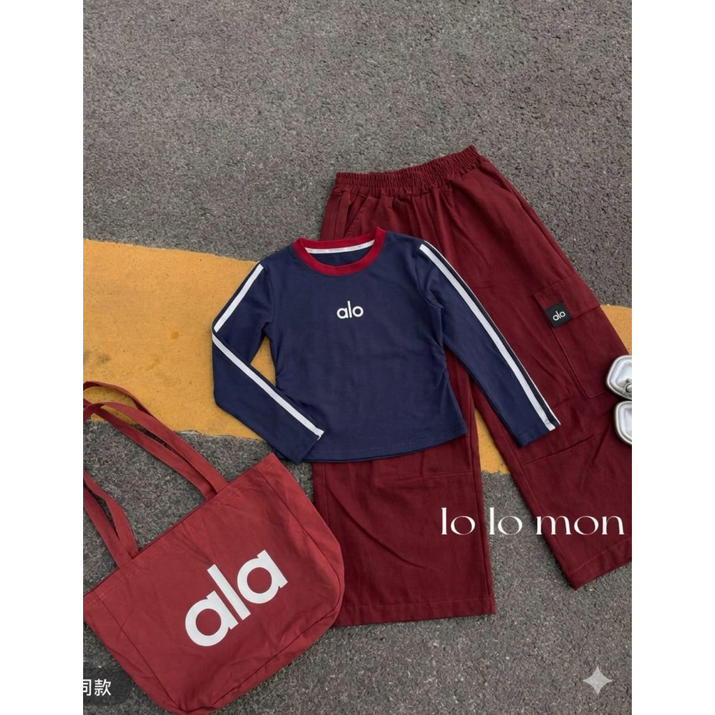 New Arrival FREE TAS Setelan Kaos Premium Alo List + Celana Cargo Premium Alo Skenna Import Premium 